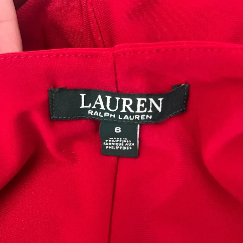 💃🏻Lauren Ralph Lauren |  Deep Red Jersey Surplice Gown  | 6 - Picture 4 of 10